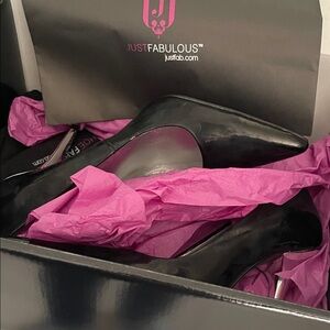 JustFab Sleek Black Stilettos